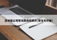 区块链公司蔡文胜简历照片[蔡文杰诈骗]