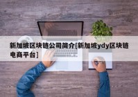 新加坡区块链公司简介[新加坡ydy区块链电商平台]