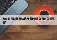 哪些公司能做区块链开发[哪些公司在做区块链]